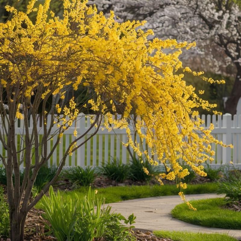 2 Lynwood Gold Forsythia Live Plant for Planting – 10 to 12 Inch Tall | Hardy Outdoor Flowering Shrub | Bright Yellow Spring Blooms | Fast-Growing Hedge or Border Plant