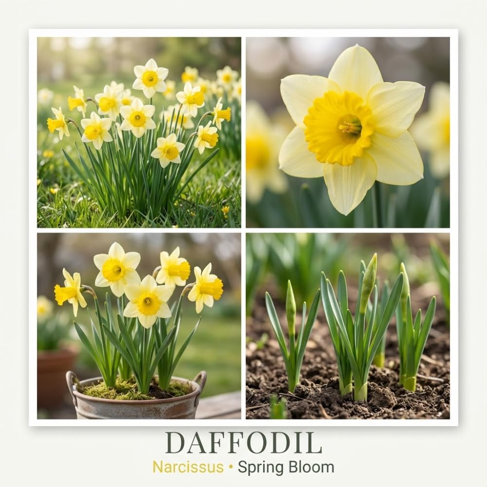 50 Wild Daffodil Bulbs, Lent Lily, Yellow Spring Flowering Perennial for Garden Borders, Cold-Hardy Narcissus for Early Spring Blooms