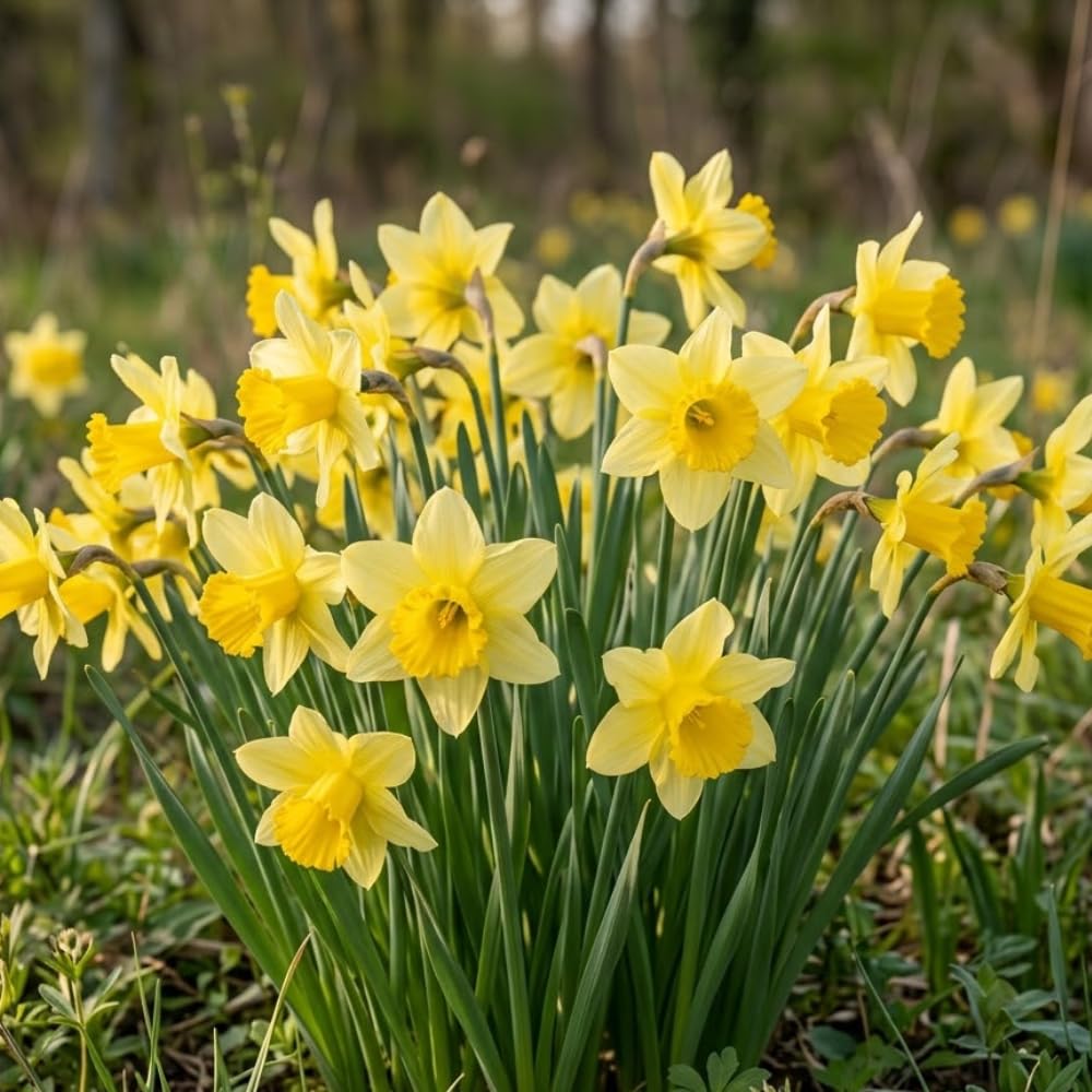 50 Wild Daffodil Bulbs, Lent Lily, Yellow Spring Flowering Perennial for Garden Borders, Cold-Hardy Narcissus for Early Spring Blooms