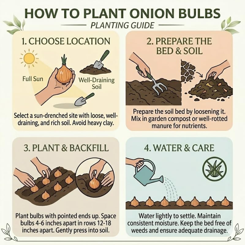 100 Color Mixed Onion Bulbs for Planting, Non-GMO, High Yield Onion Sets, Fast-Growing Vegetable Bulbs for Outdoor Gardens, Raised Beds & Containers