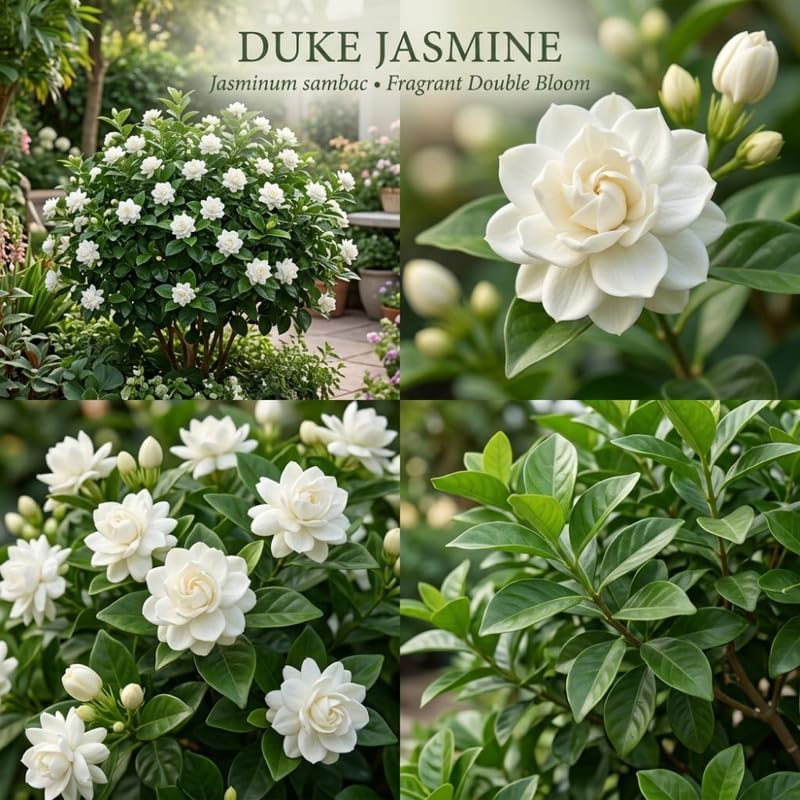 (No Ship to CA,HI,AK) Duke Jasmine Plant Live, 2 Gallon Pot, Low Maintenance Highly Fragrant Shrub for Homeowners, Sturdy Starter for Elegant Floral Displays