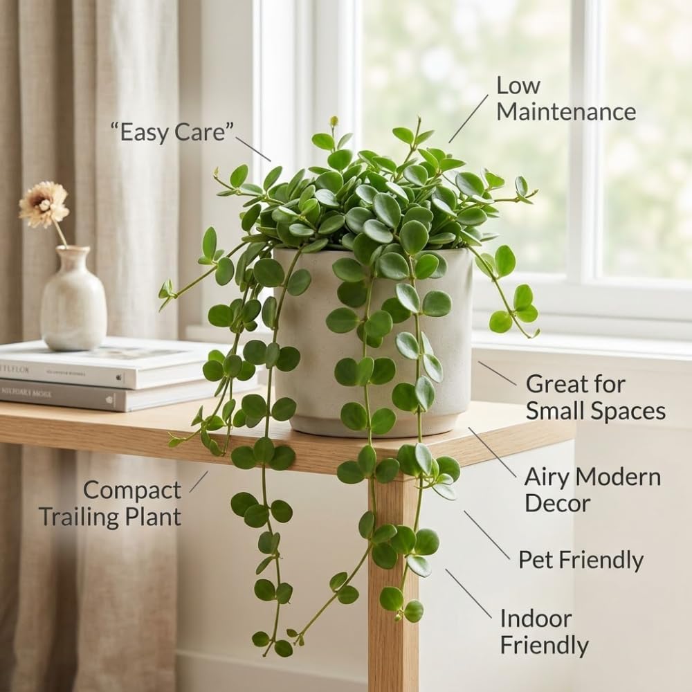 Peperomia Hope Plant in 4'' Inch Pot, Low-Maintenance Peperomia Live Plant, Ideal Plant for Home & Office