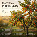 (No Ship to CA,HI,AK) Hachiya Persimmon Tree Live Plant, 3 Gallon Pot, High-Vigor Cold-Hardy Tree for Home Landscapes, Deciduous Shade Tree