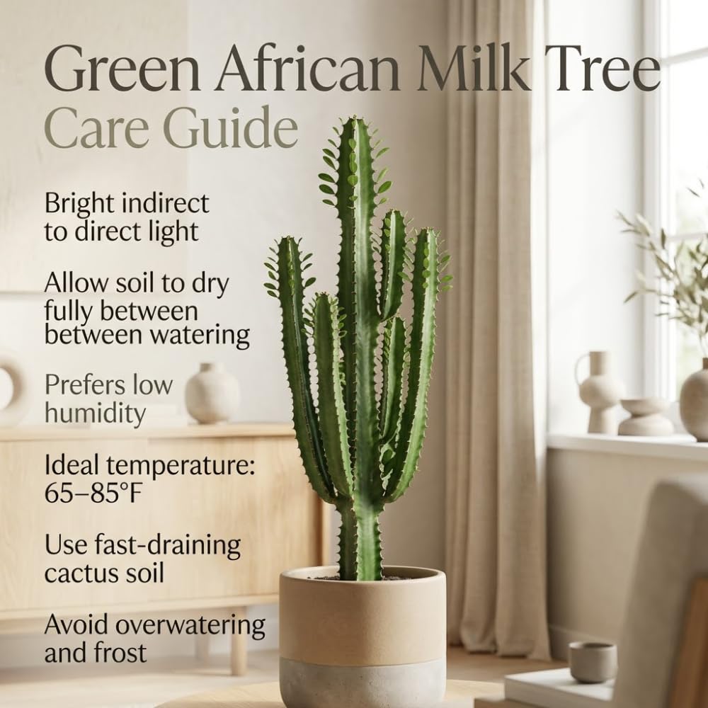 African Milk Tree, 3" Pot, Euphorbia Trigona Succulent with Striking Stems for Living Rooms, Easy to Care Decor