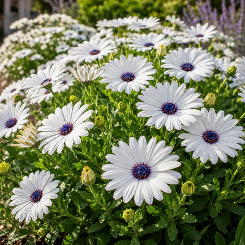 2 White African Daisy Plant in 3" Pot, Vibrant Blooming Plant, Hardy Potted Flower for Home Office and Balcony