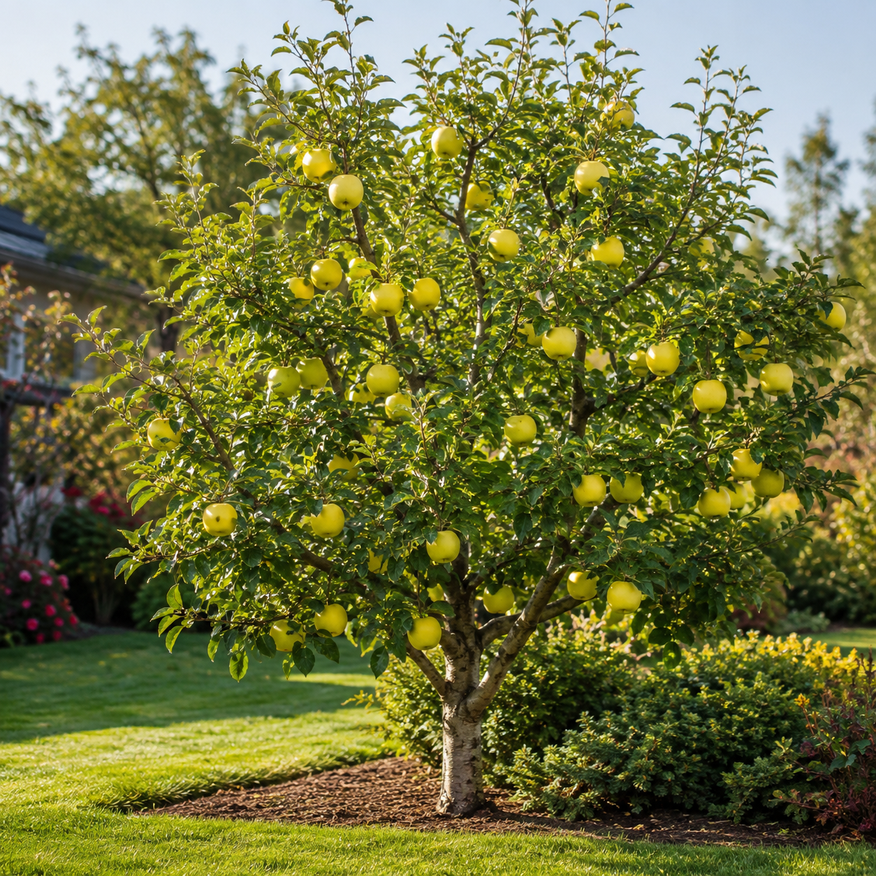 Golden Delicious Apple Tree, Malus Domestica Starter, 3 Gal Pot, Cold-Hardy Edible Yellow Apple Tree for Large Pots and Home Gardens (No Ship to CA,HI,AK)