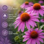 200 Purple Coneflower Seeds, Non GMO Echinacea Purpurea Seeds, Heirloom, Vibrant Pink-Purple Perennial Wildflower, for Backyard Landscape & Garden Borders
