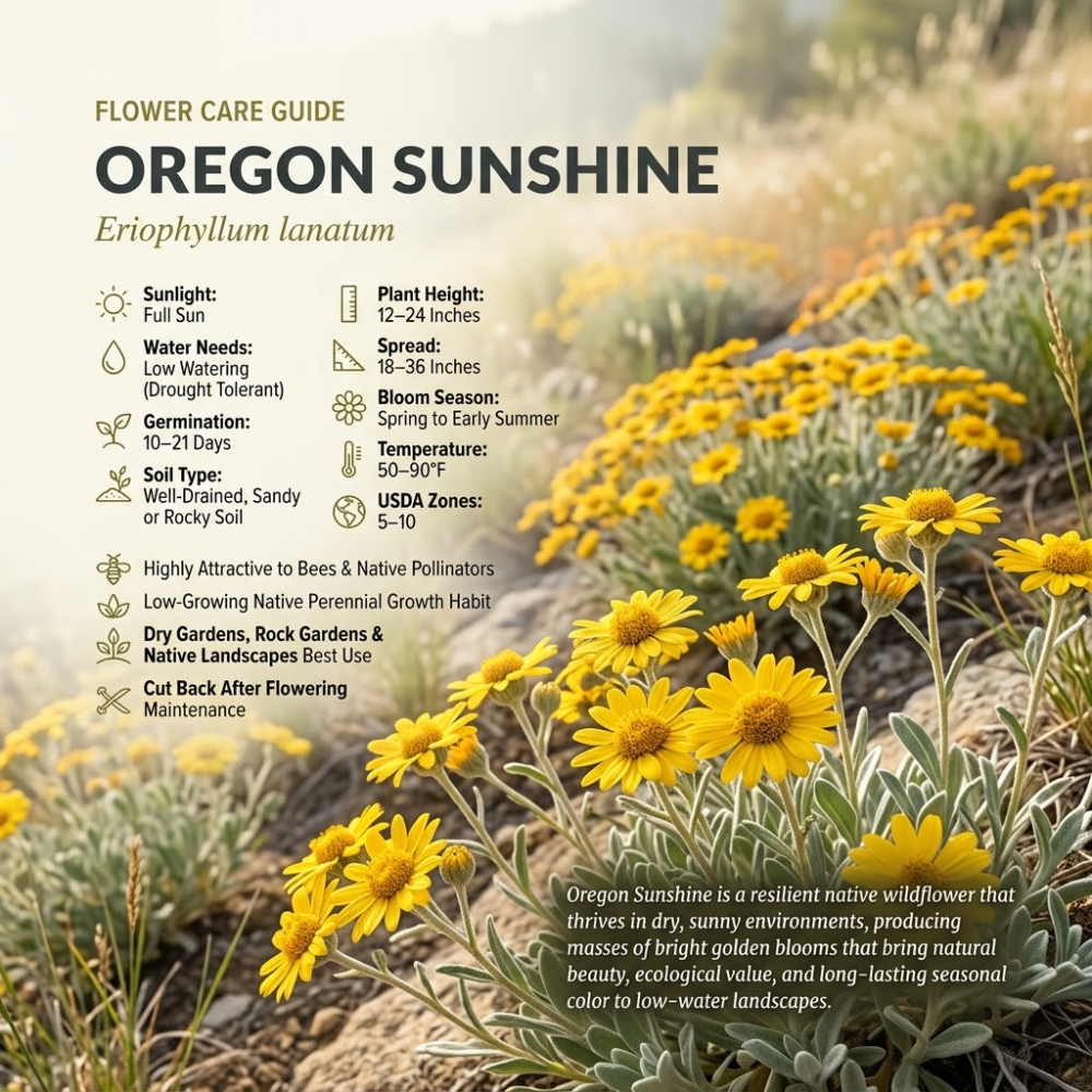 200 Pcs Oregon Sunshine Flower Seeds, Vigorous Heirloom Yellow Daisies for Planting, Robust Drought-Tolerant Plants for Bright Sunlit Yards & Patios