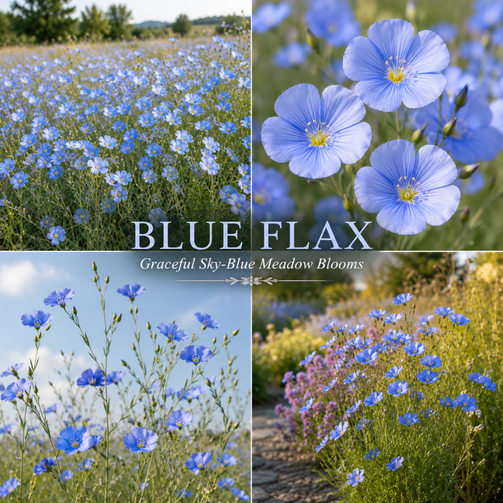 700 Pcs Blue Flax Seeds for Planting Outdoors, Grow Robust, Easy to Care Drought-Tolerant Perennials for Beautiful Landscapes