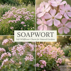 600 Pcs Heirloom Pink Rock Soapwort Seeds, Non-GMO Saponaria Ocymoides, Easy to Care, Sturdy Creeping Flowers Yielding Breathtaking Bright Pink Petals