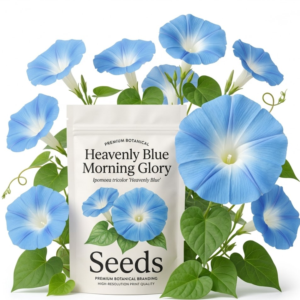 100 Pcs Morning Glory Seeds, High Germination Heavenly Blue Mix for Planting, Low Maintenance Climbing Flowers for Sunlit Yard Arbors
