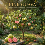 No Ship to CA, HI, AK, Pink Guava Tree Live Plant | 3 Gallon Pot - 3 Ft Tall | Sweet Pink Flesh Fruit Tree| Guava Plants Live for Planting in Backyards, Patios & Warm Climates