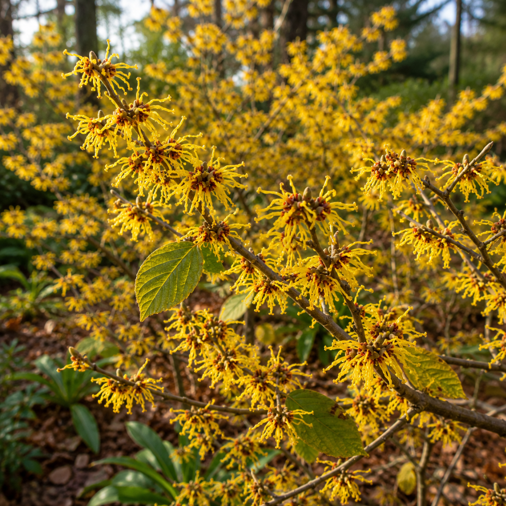 10 Pcs American Witch Hazel Seeds for Planting Outdoors, Adaptable Cold-Hardy Shrubs, Grow Robust, Low Maintenance Yellow Winter Blooming Plants