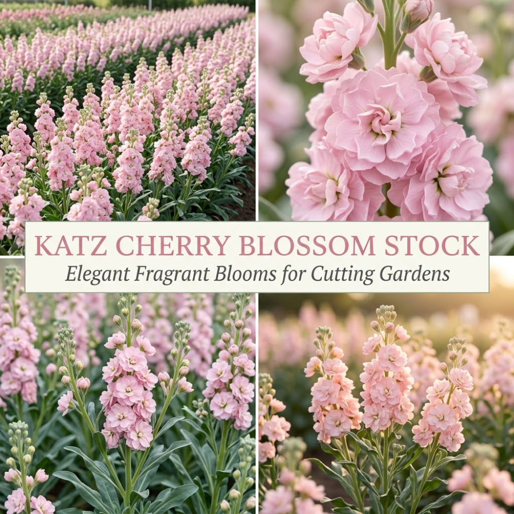 100 Pcs Katz Stock Cherry Blossom Seeds for Planting Outdoors, Grow Robust, Easy to Care Sweetly Scented Pink Blooms for Yard Borders
