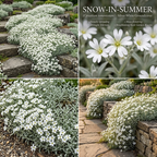 1000 Pcs Snow in Summer Seeds for Planting Outdoors, Grow Robust, Easy to Care Creeping White Flowers for Yard Borders