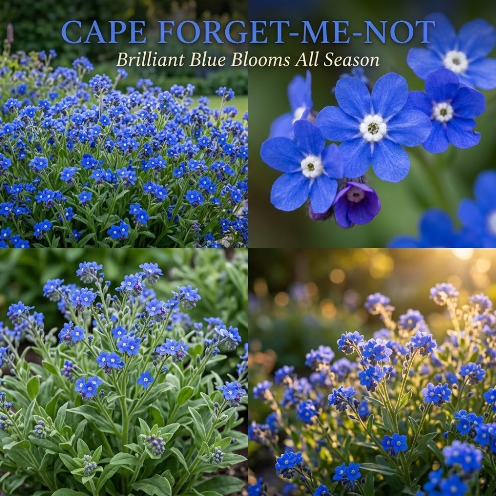 400 Pcs Cape Forget Me Not Seeds for Planting Outdoors, Grow Robust, Easy to Care Vibrant Blue Flowers for Pollinator Gardens