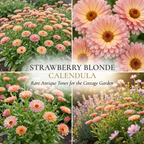 50 Pcs Strawberry Blonde Calendula Seeds for Planting Outdoors, Grow Robust, Easy to Care Pastel Apricot Blooms for Companion Gardens