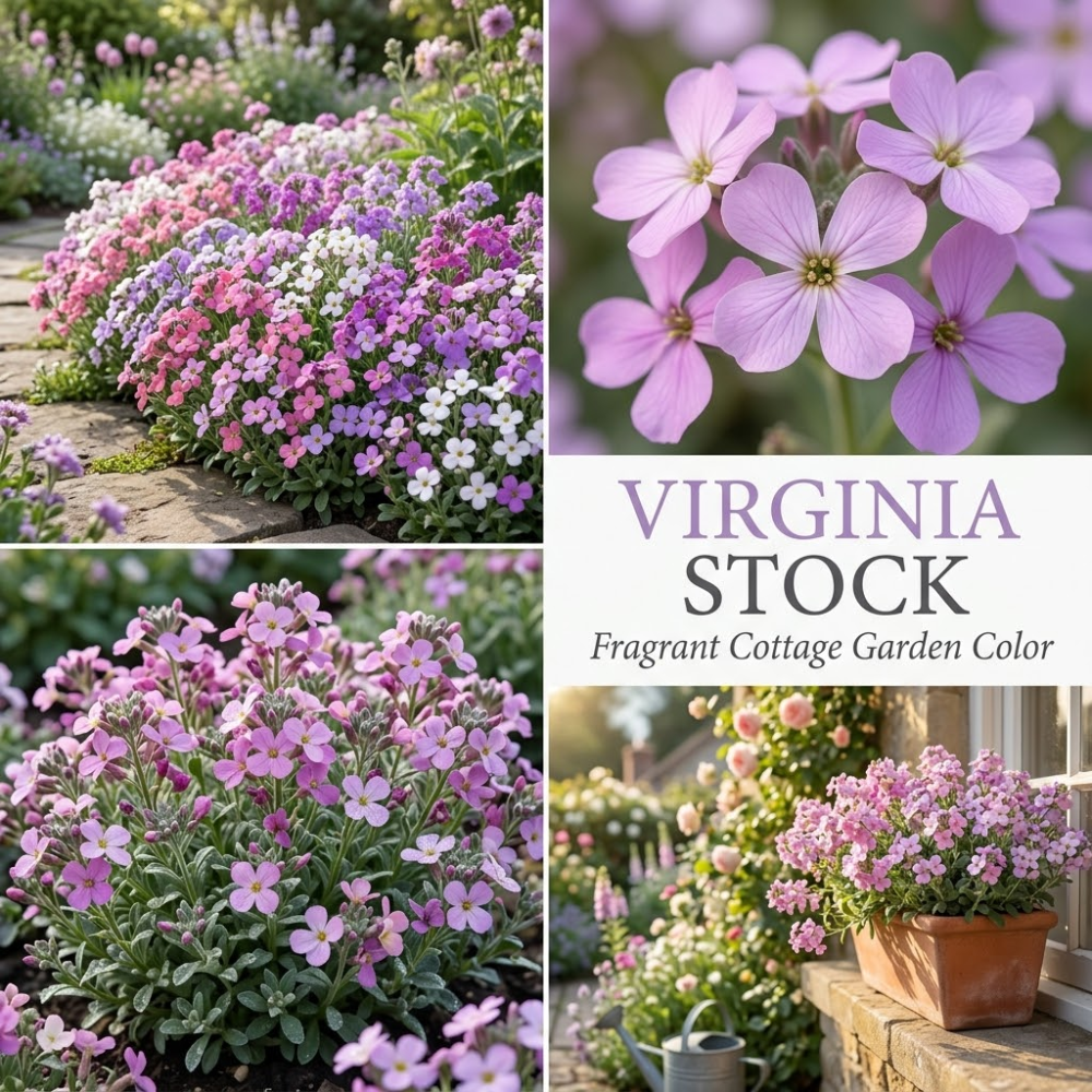 2000 Pcs Virginia Stock Seeds, Heirloom Wildflower for Planting, Fast-Growing Aromatic Plants for Bright Sunlit Gardens