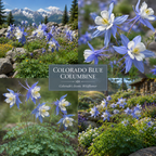 200 Pcs Columbine Seeds, High Germination Blue Colorado for Planting, Robust Low Maintenance Striking Bi-Color Flowers for Partially Shaded Gardens
