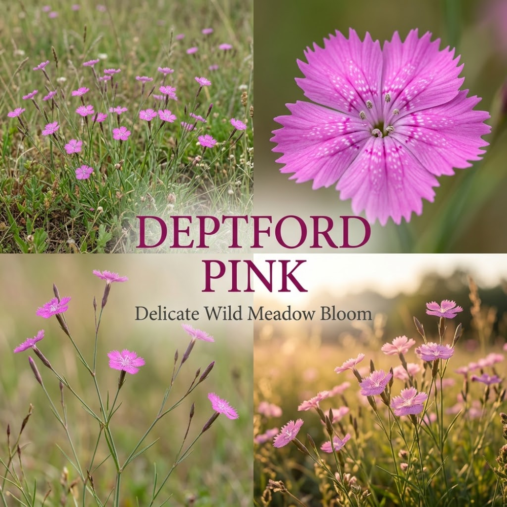 200 Pcs Non-GMO Deptford Pink Seeds, Heirloom Dianthus Armeria for Planting, Fast-Growing Wildflowers for Bright Sunlit Yards