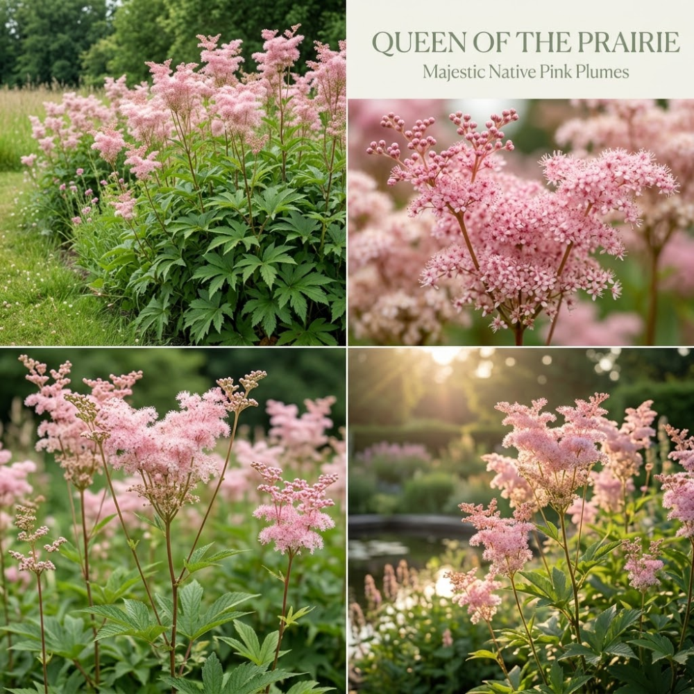 50 Pcs Queen of the Prairie Seeds, High Germination Perennial Flowers for Planting, Low Maintenance Striking Pink Blooms for Sunlit Gardens