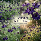 200 Pcs Midnight Nigella Seeds for Outdoors, Adaptable Heirloom Yielding Striking Deep Purple Petals, Cold-Hardy Plants for Captivating Spring Landscapes