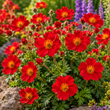 400 Pcs Scarlet Cinquefoil Seeds for Planting Outdoors, Grow Robust, Easy to Care Vibrant Red Flowers with Strawberry Foliage for Wildflower Meadows