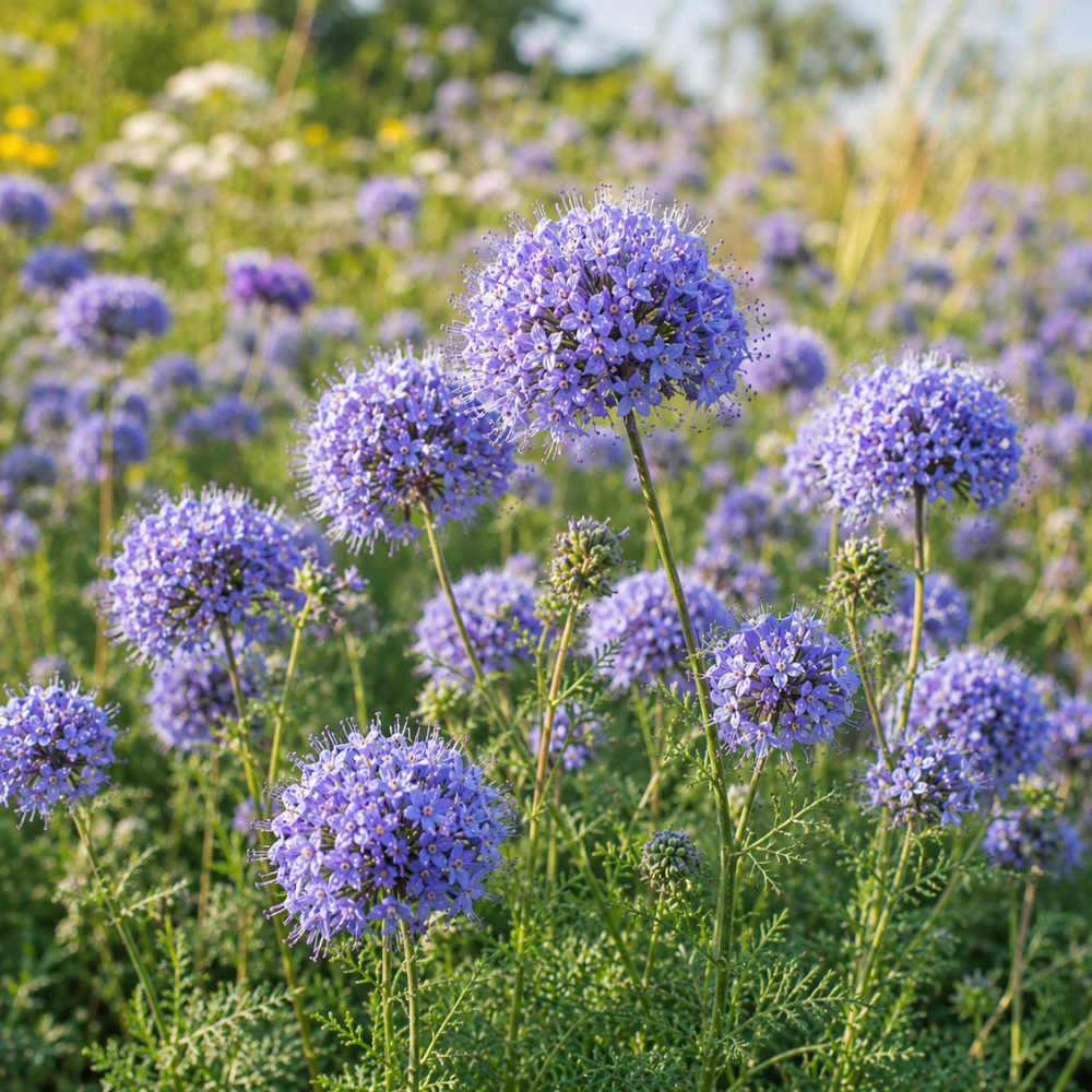 200 Pcs Globe Gilia Flower Seeds, Heirloom Blue-Headed Flowers for Planting, Fast-Growing Plants for Bright Sunlit Gardens