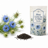 Blue Love In A Mist, Nigella damascena Flower Seeds, 100 Pcs, Non-GMO, Annual Vibrant True Blue Jewel Flowers with Misty Foliage, for Cut Garden