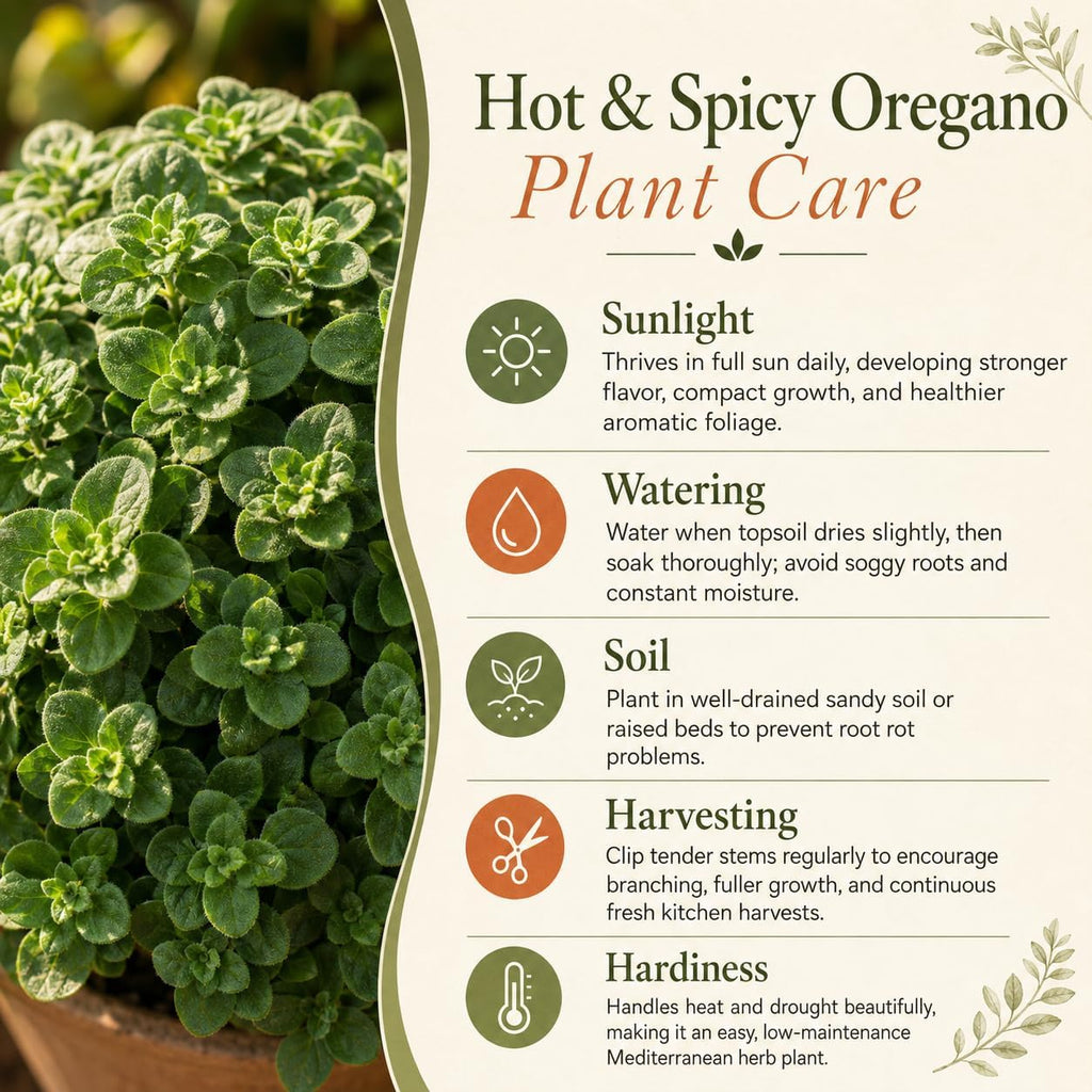 2 Hot & Spicy Oregano Plants Live for Planting, 3" Pot, Non GMO Oregano Plant, Drought Tolerant, Aromatic Perennial Herb Plant, for Vegetable Garden