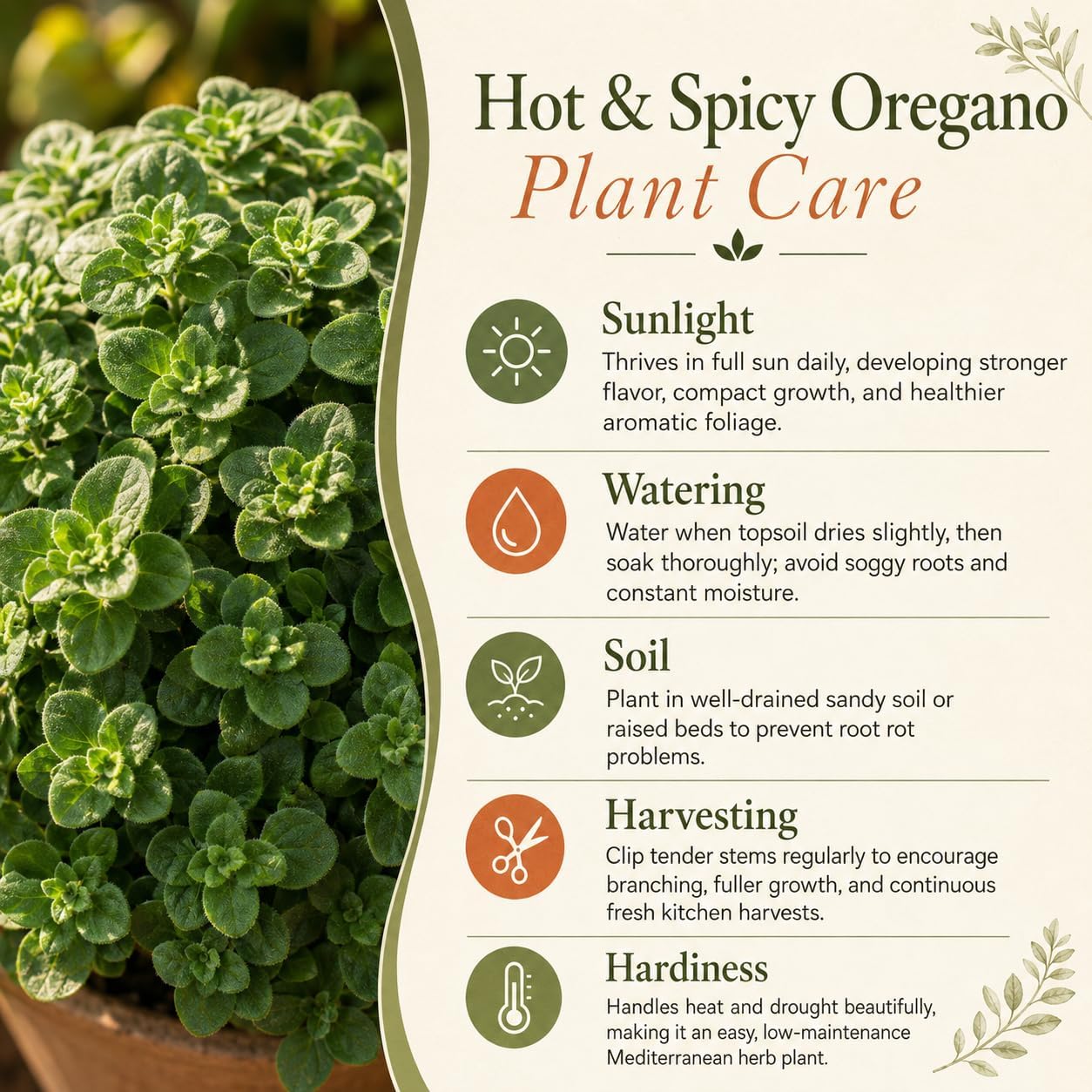 2 Hot & Spicy Oregano Plants Live for Planting, 3" Pot, Non GMO Oregano Plant, Drought Tolerant, Aromatic Perennial Herb Plant, for Vegetable Garden