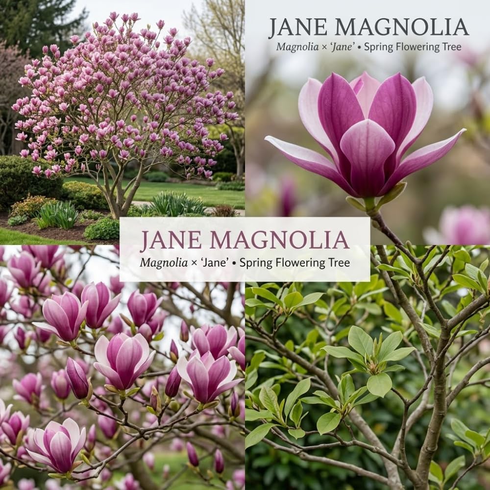 Ann Magnolia Tree, 12-18 Inch Tall in 1 Gallon Pot, Deep Pink Flowering Deciduous Shrub for Backyard and Garden Rows