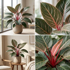 Philodendron Pink Princess Plant, 4" Pot, High-Vigor Low Maintenance Houseplant for Desks, Striking Pink Variegation & Green Foliage