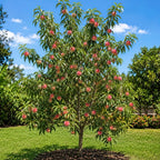 (No Ship to CA,HI,AK) Flordaking Peach Tree Live Plant in 3 Gallon Pot, High Yield, Fast Growing, Sweet Juicy Peach Fruit Tree for Garden, Patio & Outdoor Planting