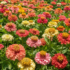 25 Crested Petal Zinnia Seeds, Non-GMO Zinnia elegans, Annual, Vibrant Ruffled Crown-Shaped, Multi-Color Flower Seeds for Cut Garden