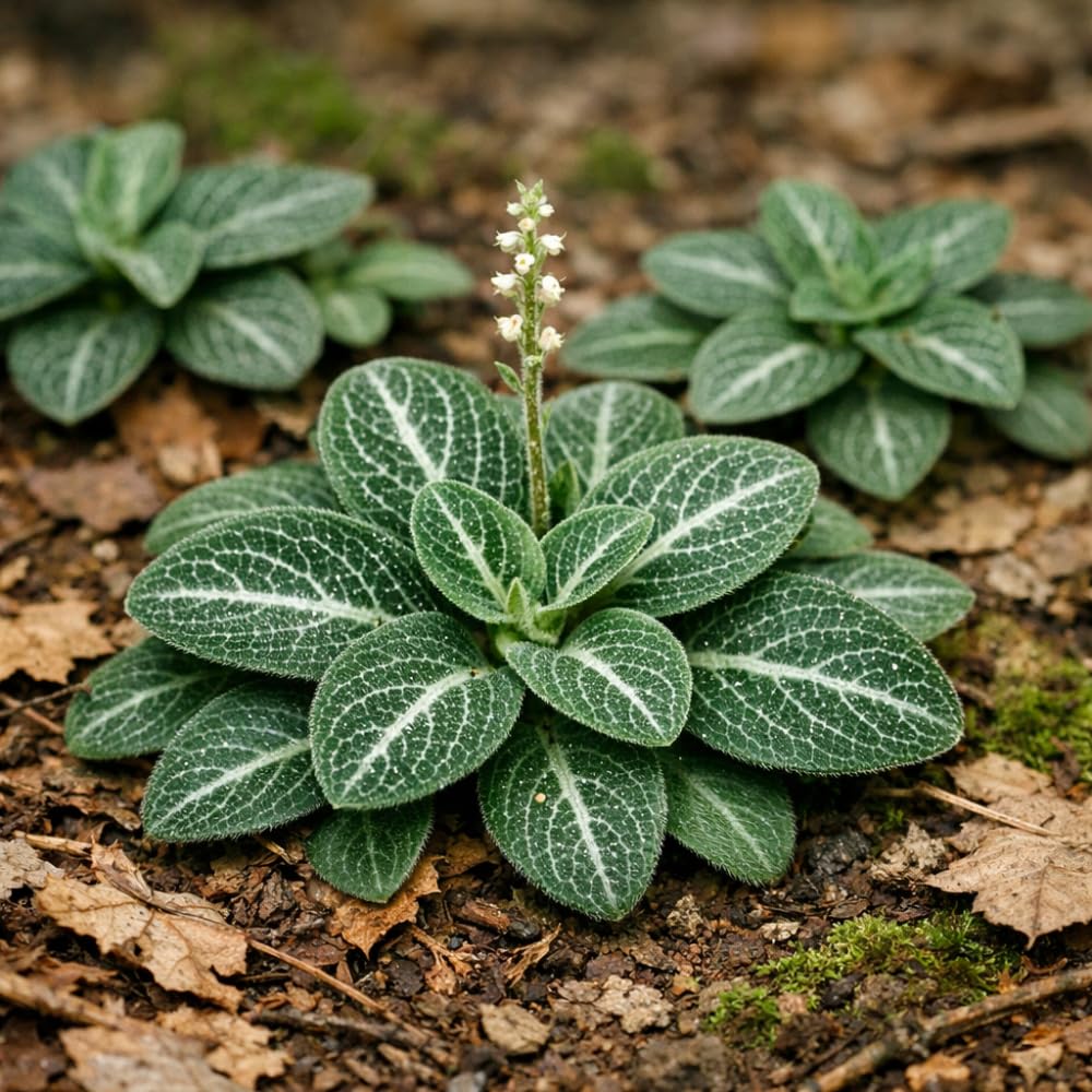5 Rattlesnake Orchid Roots, Goodyera Pubescens, Low Maintenance Plant, Evergreen Perennial Orchid for Shady Gardens