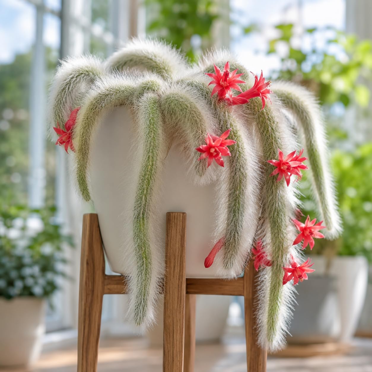 Monkey Tail Cactus Live Plant – 10-15 Inch Hanging Succulent, Rare Live Succulents for Indoor & Outdoor Decoration, Unique Hanging Plant Gift