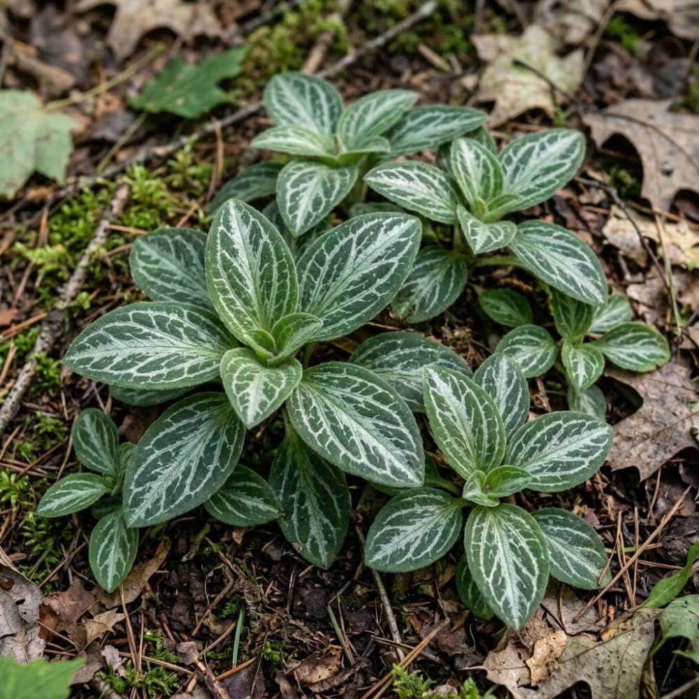 20 Downy Rattlesnake Plantain Root Systems Perennial, Vigorous Growth Habit with Showy White Flower Spikes for Home Landscapes