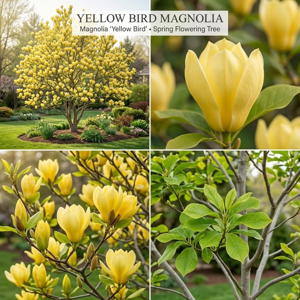 Saucer Magnolia Tree Live Plant, Well-Rooted 12-18" Potted Plant in Gallon Pot, Cold-Hardy Spring Blooming Tree for Sunny Patios and Landscapes