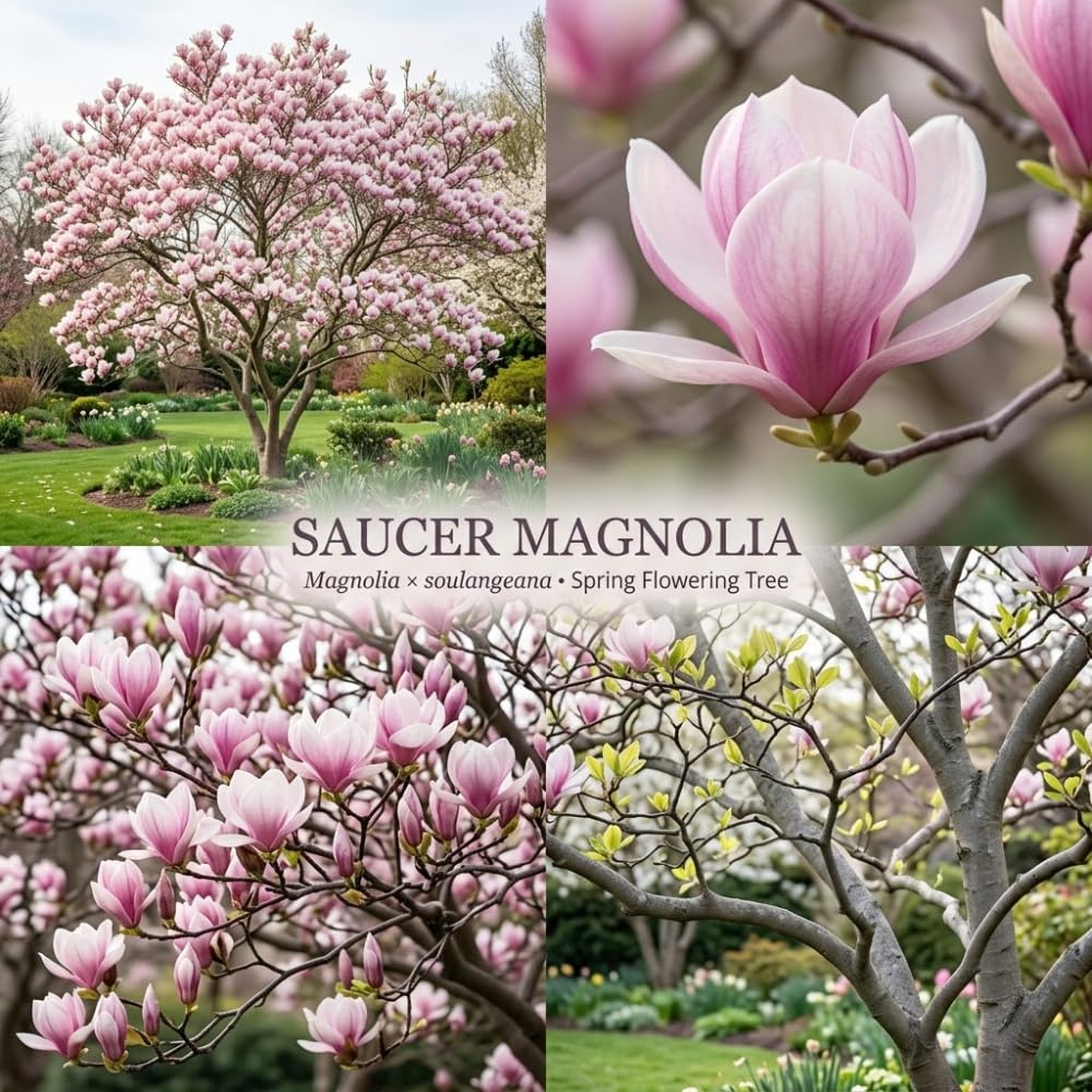 Ann Magnolia Tree Live Plant, 12-18" Potted Plant in 2.5" Pot, Cold-Hardy Early Spring Blooming Tree for Backyard and Garden Rows