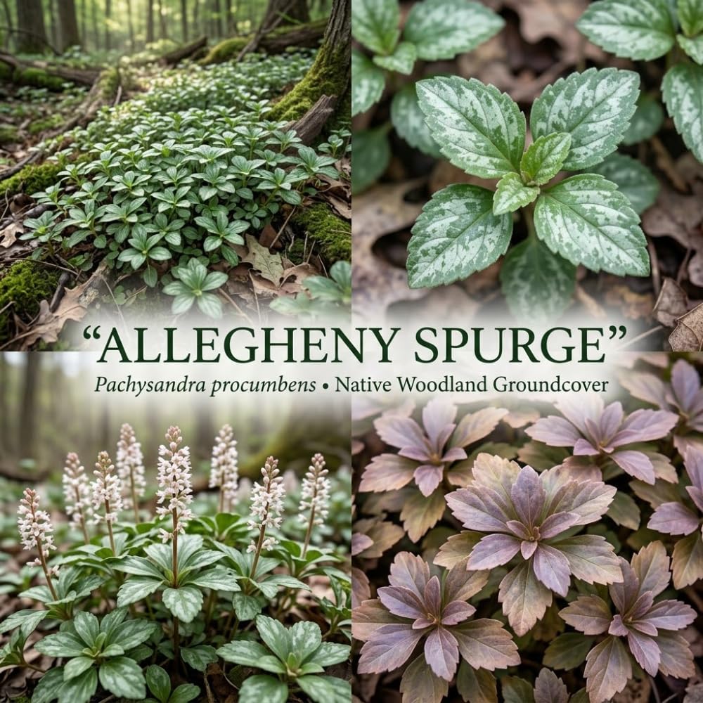 10 Allegheny Spurge Roots, Pachysandra Procumbens, Shady Groundcover for Erosion Control, Cold-Hardy Mountain Spurge