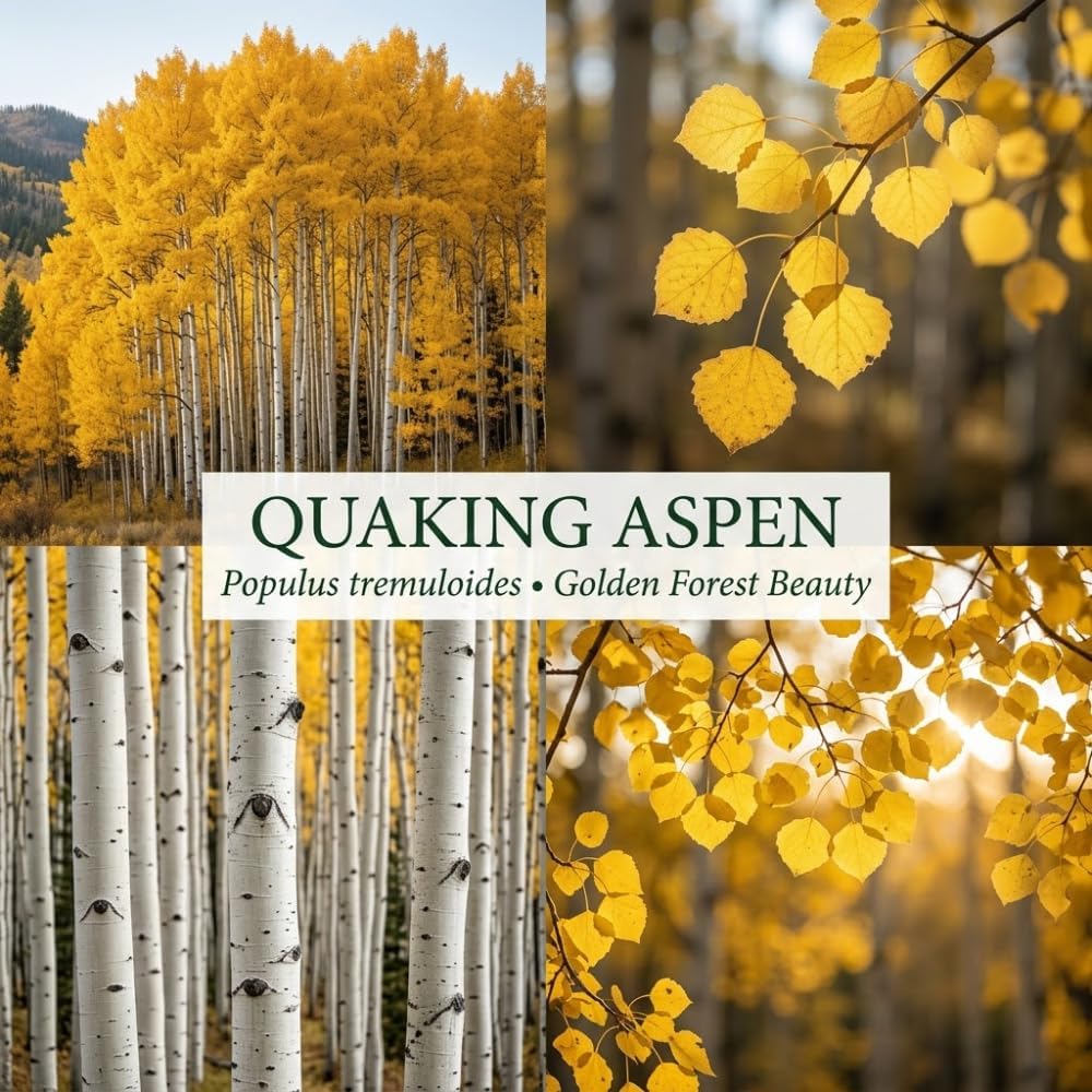 Quaking Aspen Tree Live Plant, 4-6" Tall, Vigorous Fast-Growing Deciduous Plant with White Bark for Backyard Foundation Planting & Borders