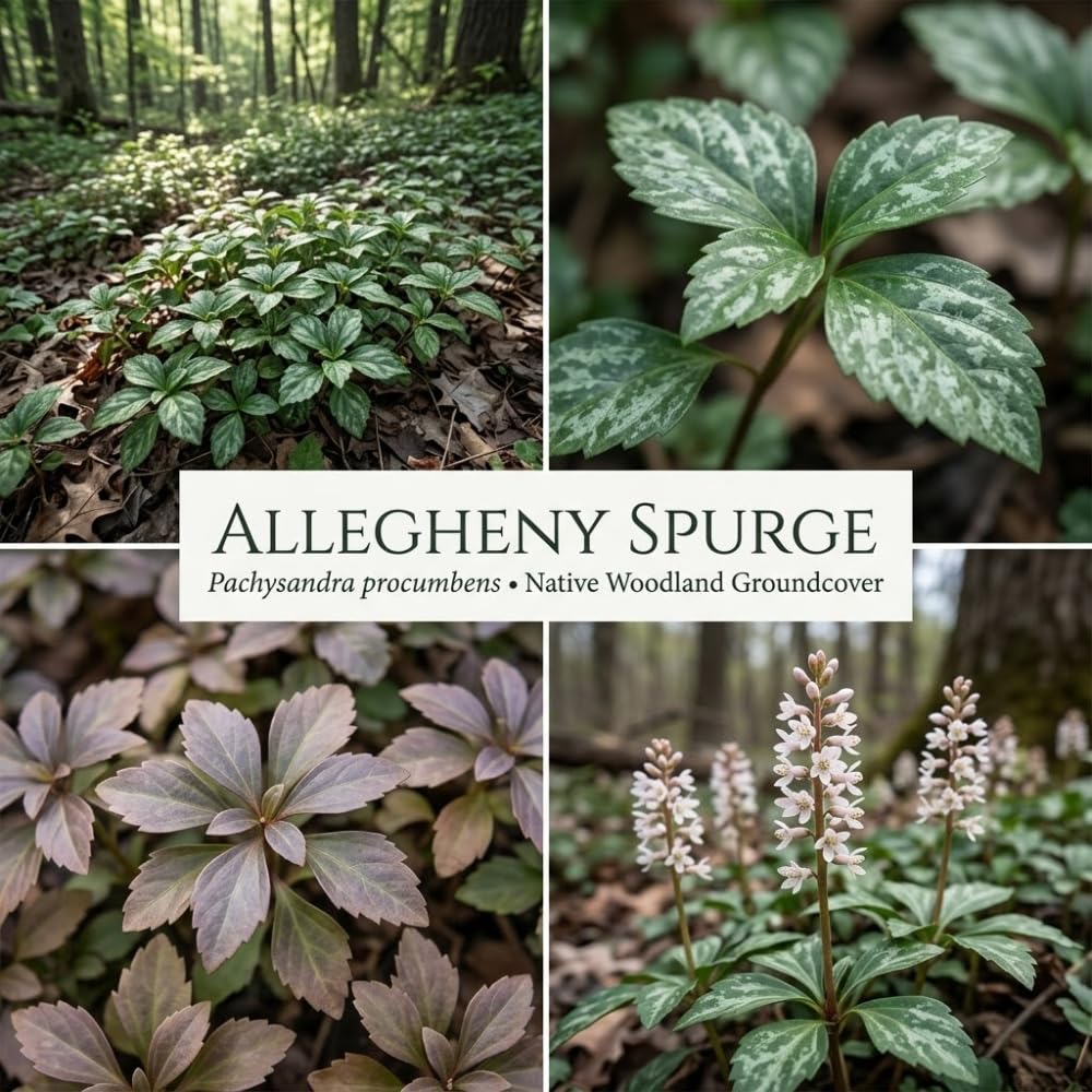 5 Allegheny Spurge Roots System, Pachysandra Procumbens, Vigorous Allegheny Spurge for Shady Backyard Borders
