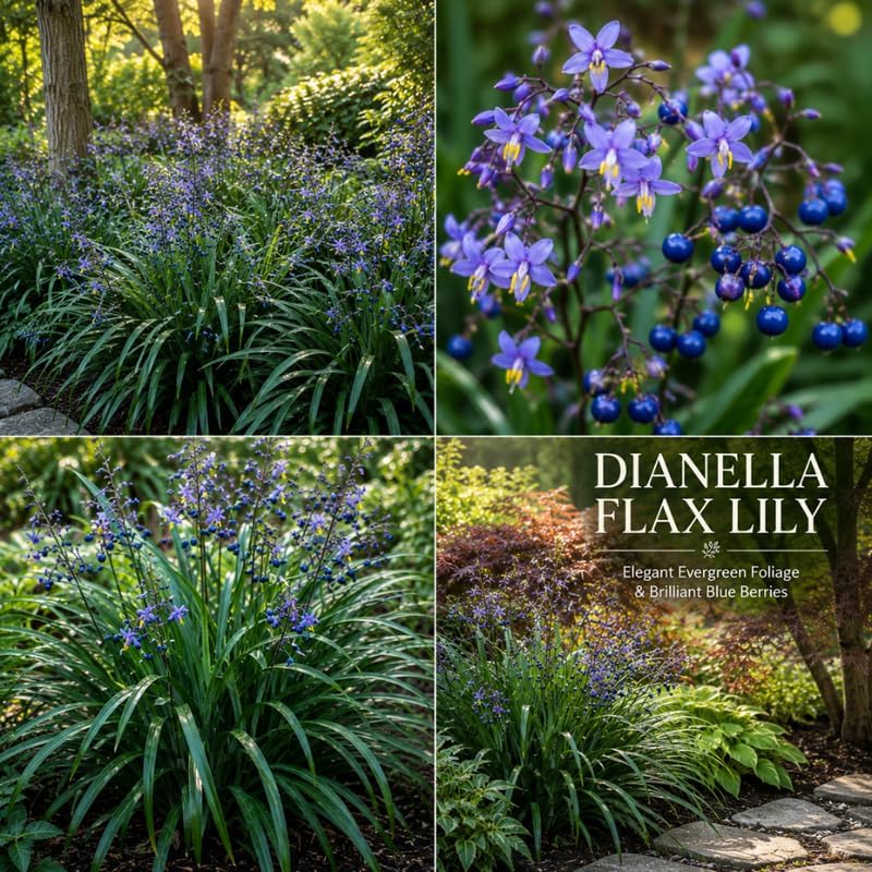 Flax Lily Plants, 4-6 Inch Tall, Grow Robust, Easy to Care Ornamental Foliage for Patio Landscapes