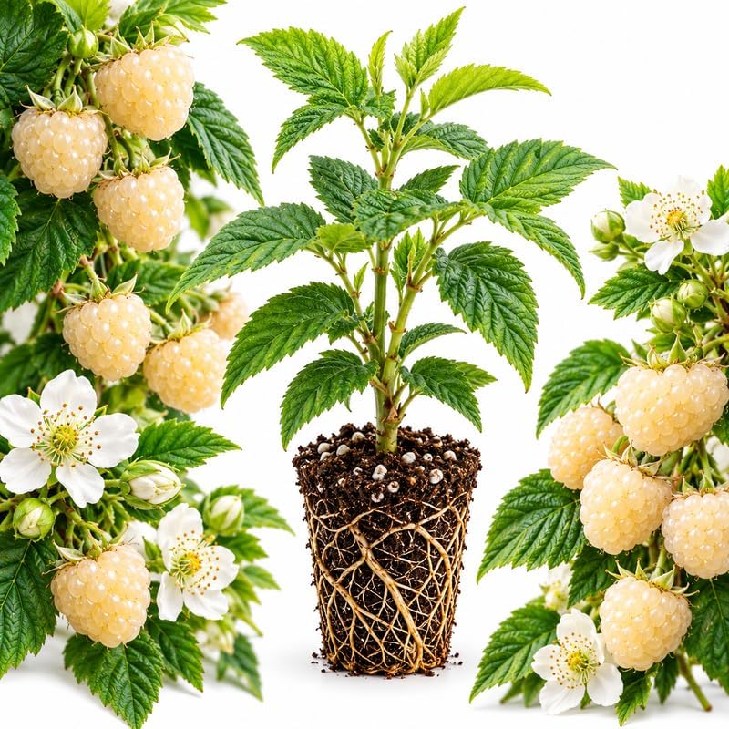White Blackberry Plants Bare Root, 3-6" Tall Blackberry Bush Live Plant