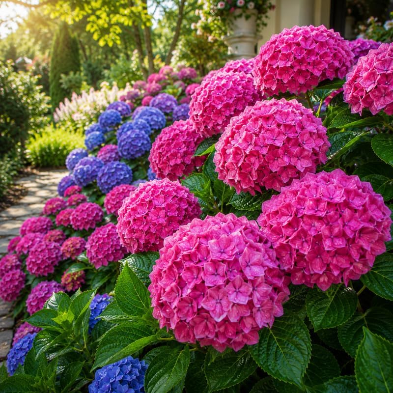 Hydrangea Plant Live, French Hydrangea Macrophylla, 4-6 Inch Tall, Grow Robust Bigleaf Mophead Flowers for Landscapes