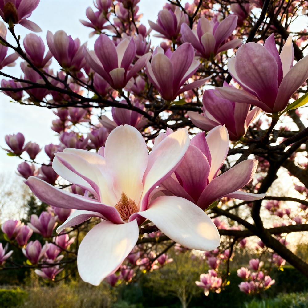 2 Ann Magnolia Tree, 12-18 Inch Tall in 2.5 Inch Pot, Vigorous Spring Bloomer for Sunny Backyard Landscapes, Fragrant Flower Tree