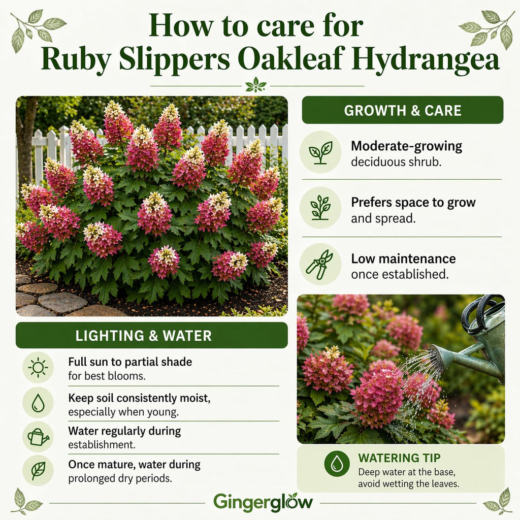 Oakleaf Hydrangea Live Plant, 12-18 Inch Tall in 4" Pot, Hydrangea Plants Trees Shrubs, Low Maintenance Compact Flowering Shrub for Borders, Garden Beds & Outdoor Landscaping