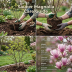 Ann Magnolia Tree Live Plant, 12-18" Potted Plant in 2.5" Pot, Cold-Hardy Early Spring Blooming Tree for Backyard and Garden Rows
