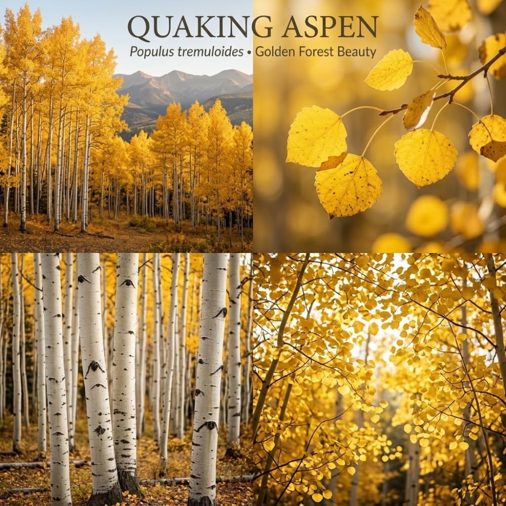 2 Quaking Aspen Tree, 4-6" Tall Plant, Low Maintenance Fast Growing Shade Tree for Homeowners, Cold-Hardy Shrub with Golden Autumn Foliage